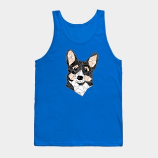 Corgi Black Stained Glass Tank Top